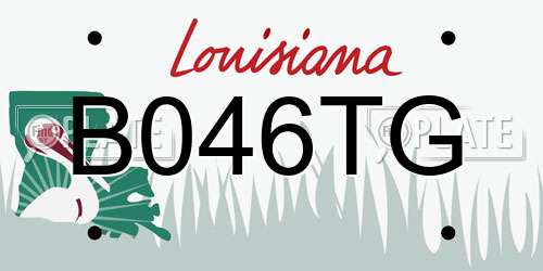 B046TG Louisiana License Plate