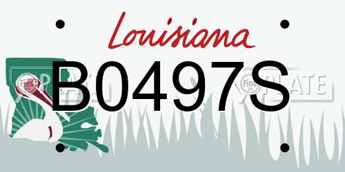 B0497S Louisiana License Plate