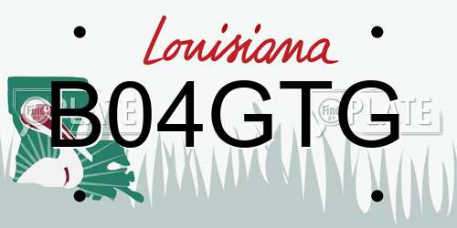 B04GTG Louisiana License Plate