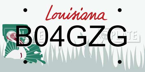 B04GZG Louisiana License Plate