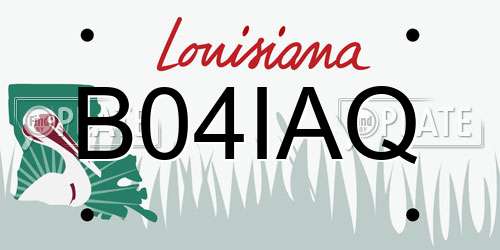 B04IAQ Louisiana License Plate