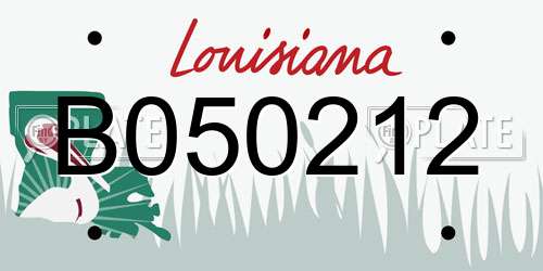 B050212 Louisiana License Plate