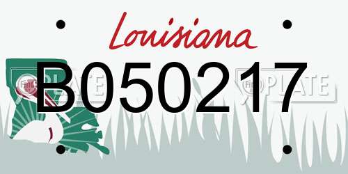 B050217 Louisiana License Plate