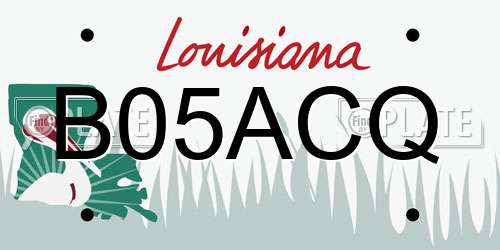 B05ACQ Louisiana License Plate