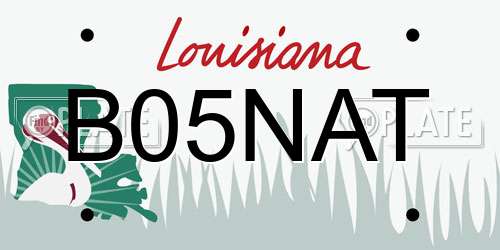 B05NAT Louisiana License Plate