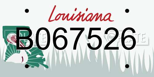B067526 Louisiana License Plate