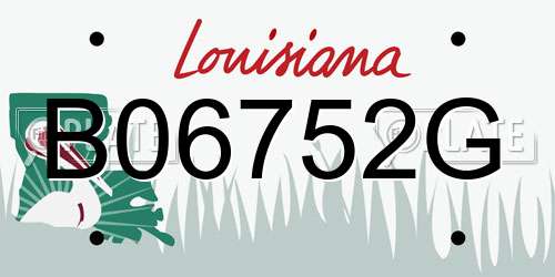 B06752G Louisiana License Plate