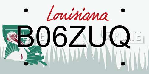 B06ZUQ Louisiana License Plate