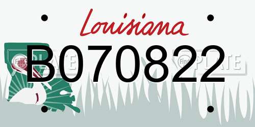B070822 Louisiana License Plate