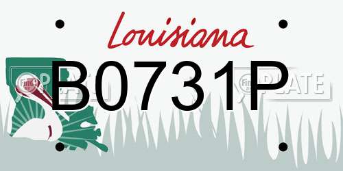B0731P Louisiana License Plate