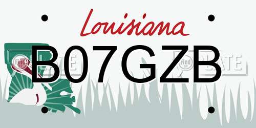 B07GZB Louisiana License Plate