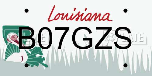 B07GZS Louisiana License Plate
