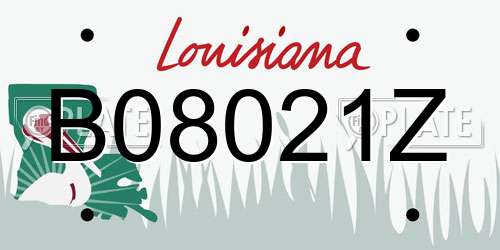 B08021Z Louisiana License Plate