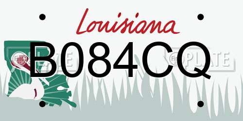 B084CQ Louisiana License Plate