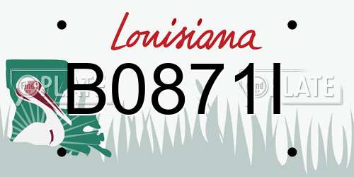 B0871I Louisiana License Plate