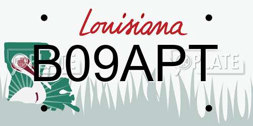 B09APT Louisiana License Plate