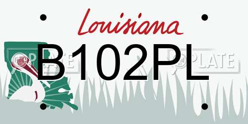B102PL Louisiana License Plate