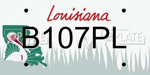B107PL Louisiana License Plate