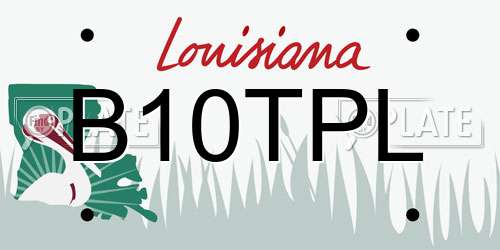B10TPL Louisiana License Plate