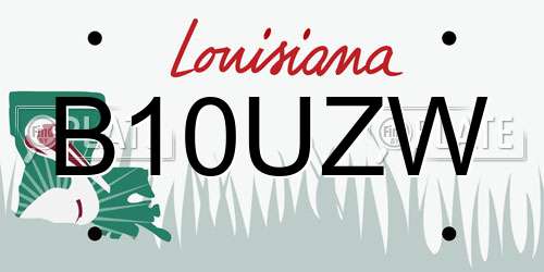 B10UZW Louisiana License Plate