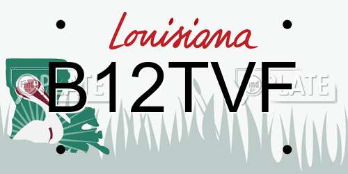 B12TVF Louisiana License Plate