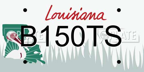 B150TS Louisiana License Plate