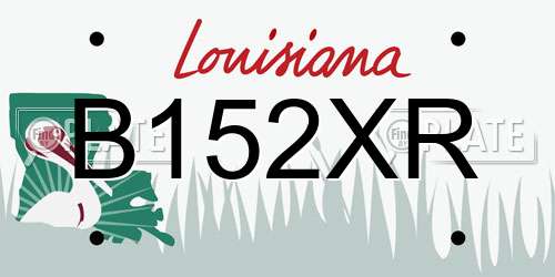 B152XR Louisiana License Plate