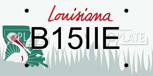 B15IIE Louisiana License Plate