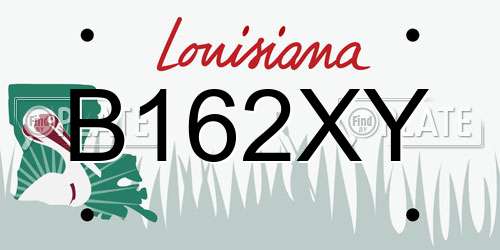 B162XY Louisiana License Plate