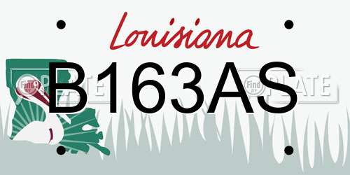B163AS Louisiana License Plate