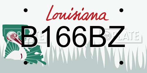 B166BZ Louisiana License Plate