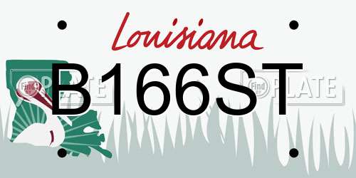 B166ST Louisiana License Plate