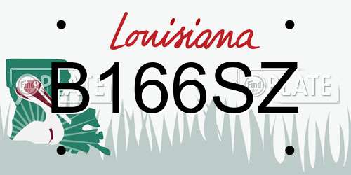 B166SZ Louisiana License Plate