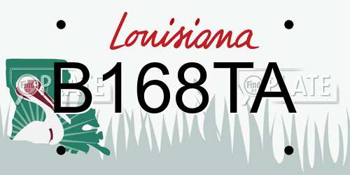 B168TA Louisiana License Plate