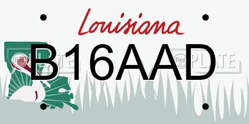 B16AAD Louisiana License Plate