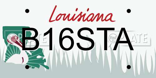 B16STA Louisiana License Plate
