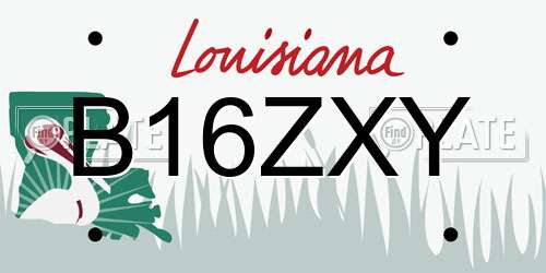 B16ZXY Louisiana License Plate