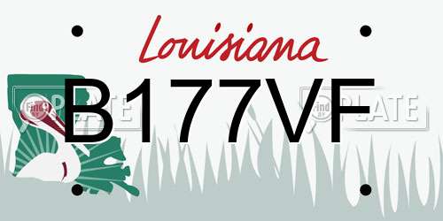 B177VF Louisiana License Plate