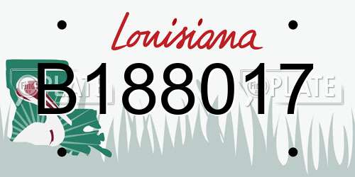 B188017 Louisiana License Plate
