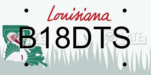 B18DTS Louisiana License Plate