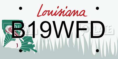 B19WFD Louisiana License Plate