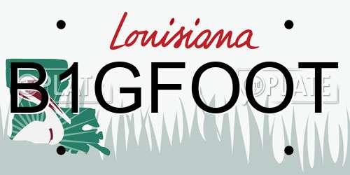 B1GFOOT Louisiana License Plate