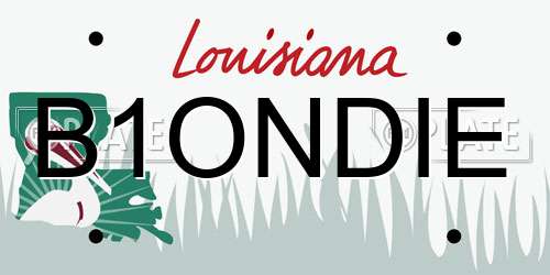 B1ONDIE Louisiana License Plate