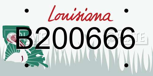 B200666 Louisiana License Plate