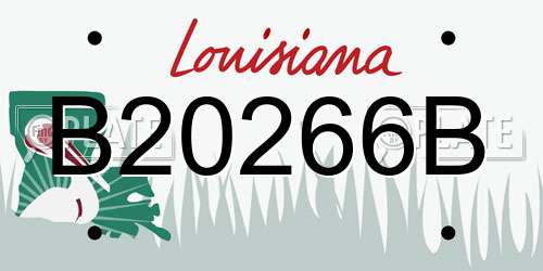 B20266B Louisiana License Plate