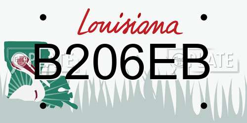 B206EB Louisiana License Plate