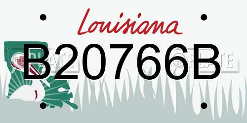B20766B Louisiana License Plate