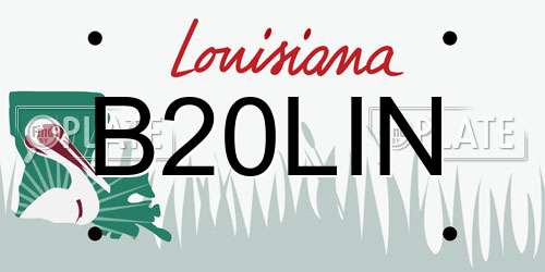 B20LIN Louisiana License Plate