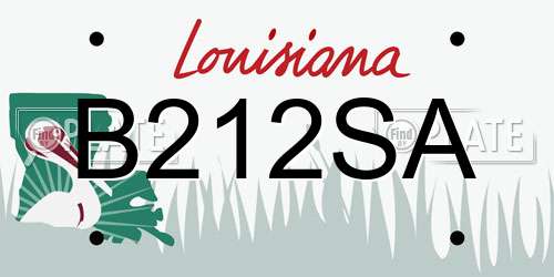 B212SA Louisiana License Plate