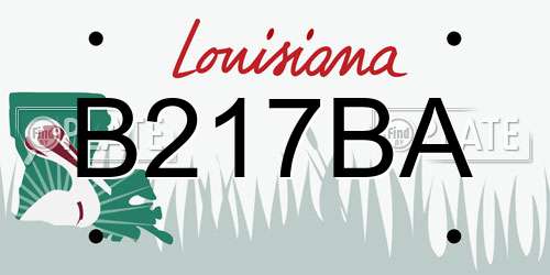 B217BA Louisiana License Plate